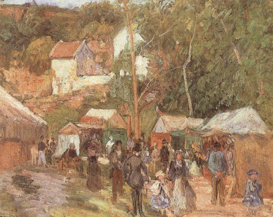 Camille Pissarro A Fair at the Hermitage near Pontoisem